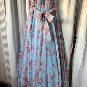 City Studio Blue and Pink Floral Dress